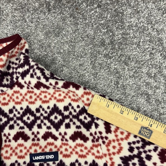 Lands End Heritage Snap Fleece Pullover Women's Medium Petite Aztec Southwestern - Picture 9 of 12
